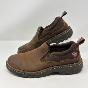 Ariat Traverse 10020171 Women's 7B Brown Leather Slip On Work Casual Shoes